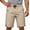 Khaki, variant on Bermuda Shorts for Men Summer Casual Lightweight Elastic Waist Straight Leg Loose Athletic Shorts with Zipper Pockets