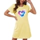 thumbnail image 4 of Camisón corto de talla grande para mujer, camisón de manga corta con estampado de pecho a la moda, camisón para mujer, 4 of 7