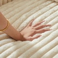 thumbnail image 6 of Aukfa 43" Corduroy Chaise Lounge w/ 2 Cupholders, Storage Bench & Arm, Plush Chair Bed, Beige, 6 of 9