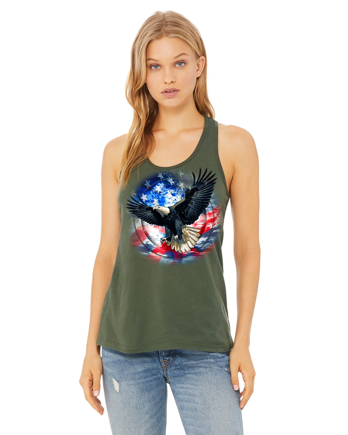 Custom Apparel R Us American Eagle Womens Racerback Tank Walmart