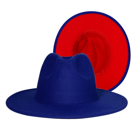 Avaner Women's Wide Brim Felt Fedora: Classic Panama Style Two-Tone Hat for Adults Unisex