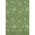 thumbnail image 2 of Addison Rugs Mayfield Premium Machine Washable Transitional Holiday Snowflake Green Rectangle Rug, 3' x 5', 2 of 7