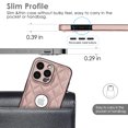 thumbnail image 5 of ELEHOLD for iPhone 13 Pro Case, Soft PU Leather Slim Logo View Classic Luxury Elegant Thin Protective All-Around Shockproof Phone Case for iPhone 13 Pro,Rosegold, 5 of 7