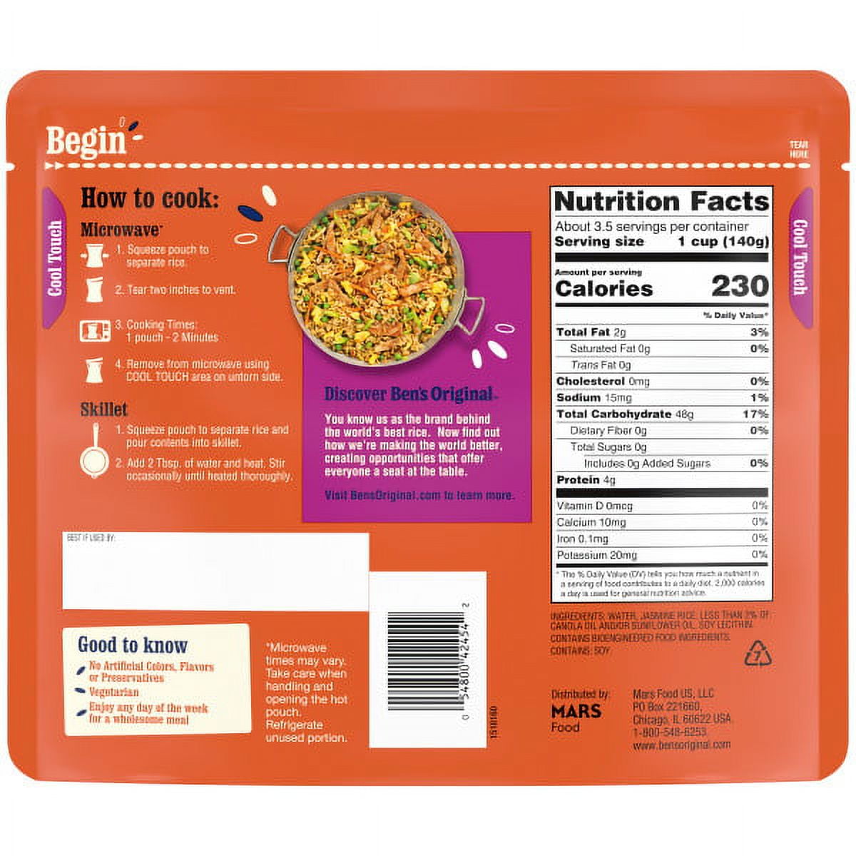 BEN'S ORIGINAL READY RICE Coconut Jasmine - 17.3 Oz Pouch, Microwaveable Side Dish