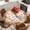 White Orange, variant on Fall Pumpkins Round Tablecloth, Fitted Table Cover with Elastic for 55"-60" Round Tables, Thanksgiving Orange Maple Leaf Textured Table Cloth Outdoor Indoor Dinning Party Waterproof Tablecloths