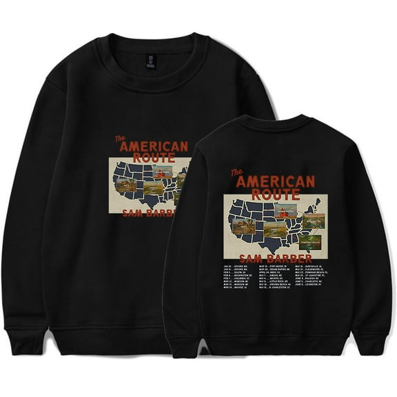 Sam Barber The American Route Tour 2026 Sweatshirt Women Men Casual Crewneck Long Sleeve Pullover Clothes