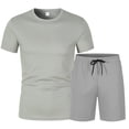 thumbnail image 1 of Pack Playeras Hombre Verano Hombre Transpirable Dos Piezas Volumen Transpirable Camiseta Pantalones Cortos Conjunto, 1 of 2