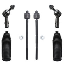 Detroit Axle - New 6-Piece Front Suspension Kit - All (4) Front Inner & Outer Tie Rod End Links, (2) Tie Rod Rack Boots for Flex Taurus Lincoln Fits select: 2008 FORD TAURUS SEL