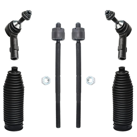 Detroit Axle - New 6-Piece Front Suspension Kit - All (4) Front Inner & Outer Tie Rod End Links, (2) Tie Rod Rack Boots for Flex Taurus Lincoln Fits select: 2008 FORD TAURUS SEL