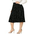thumbnail image 4 of Agnes Orinda Women's Plus Size Knee Length Star Sequin Velet Skirt, 4 of 7