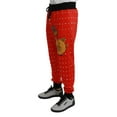 thumbnail image 2 of Dolce & Gabbana Red Piggy Bank Cotton Crystal Trousers Pants, 2 of 3