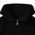 thumbnail image 5 of JSheng Men's Oversized Hoodies Pullover Long Sleeve Drawstring Sweatshirt with Pocket Fall Winter Casual Solid Loose Sweatshirts Z-Black L, 5 of 5