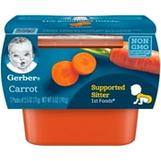 Gerber 1st Foods Carrots Baby Food, 2.5 oz. Tubs, 2 Count