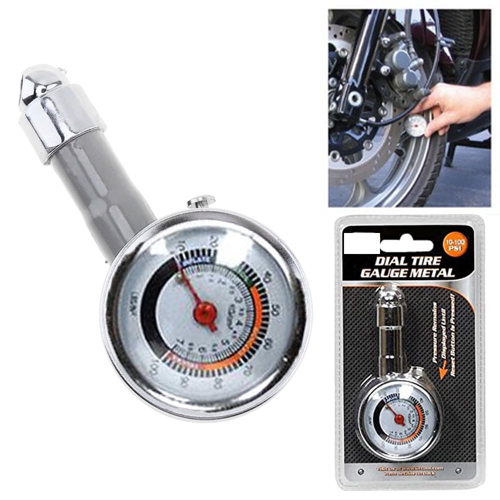 Dial Tire Gauge Metal Air Pressure10100 PSI Truck Auto Car Bicycle