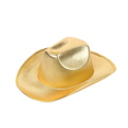 thumbnail image 1 of Sombrero de vaquero dorado con acabado metálico brillante, estilo western, 1 of 1