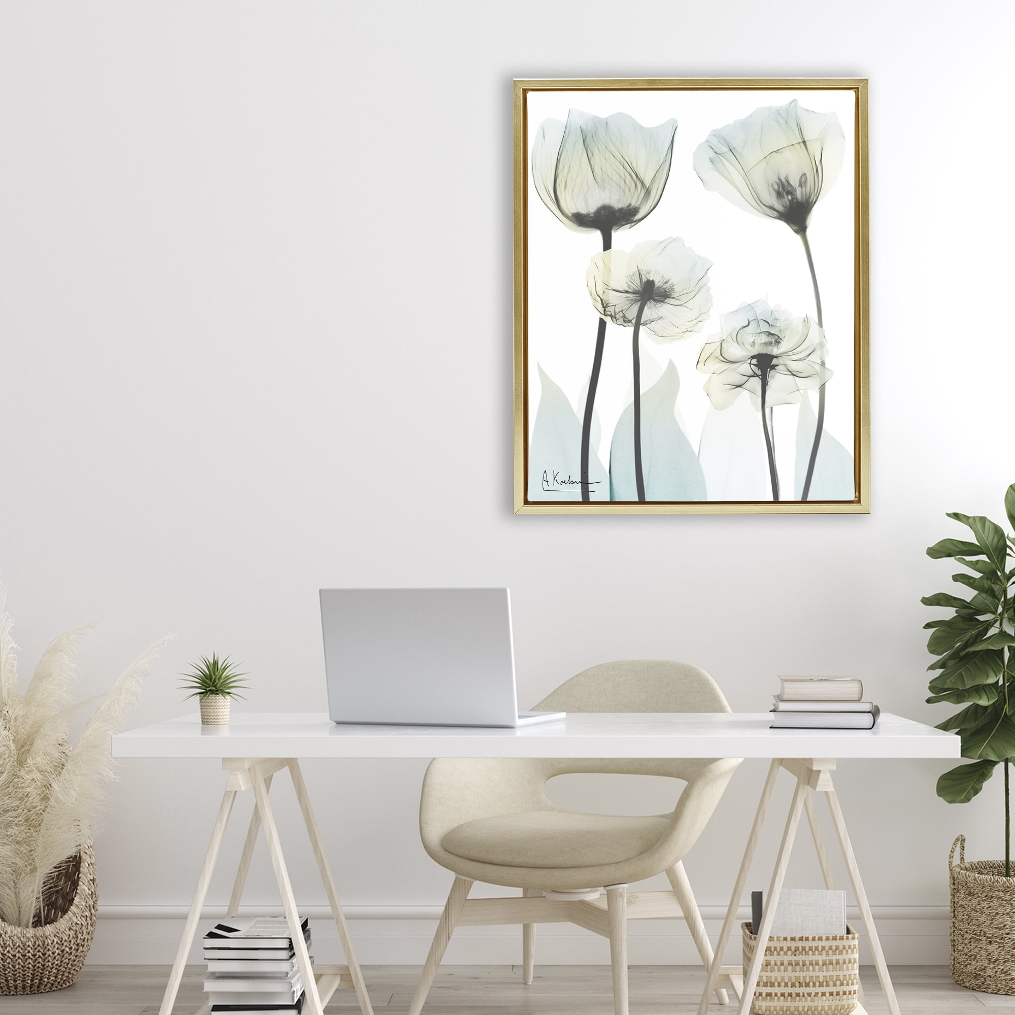 Stupell Industries Floral Luxury Of Creation Gold Framed Floater Canvas Wall Art, design by Albert Koetsier