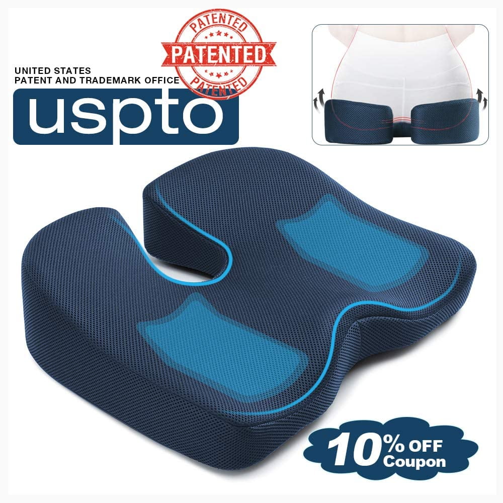 Seat Cushion for Office Chair, Memory Foam Cushion Relieve Tailbone