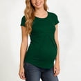 thumbnail image 4 of Aofany Maternity Clothing Summer Women Maternity T-shirt Round Neck Short Sleeve Ruched Pregnant Tops, 4 of 7