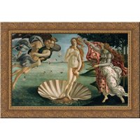 The Birth of Venus 24x20 Gold Ornate Wood Framed Canvas Art by Botticelli, Sandro
