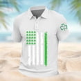 thumbnail image 4 of Ceisia Men's St. Patrick's Day Polo Shirt Collection | Shamrock American Flag Print | Casual Short Sleeve Collared Tops Gift, 4 of 5
