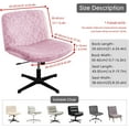 thumbnail image 2 of Velvet Embossing Criss  Chair Cover Pink Armless Office Desk Chair Slipcover Mid Back Wide, 2 of 5