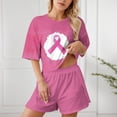 thumbnail image 2 of 2 Piece Outfits Summer Women,Womens Pajama Sets Two Piece Lounge Sets Half Sleeve Top and Split Shorts Breast Cancer Print Sleepwear Pjs, 2 of 7