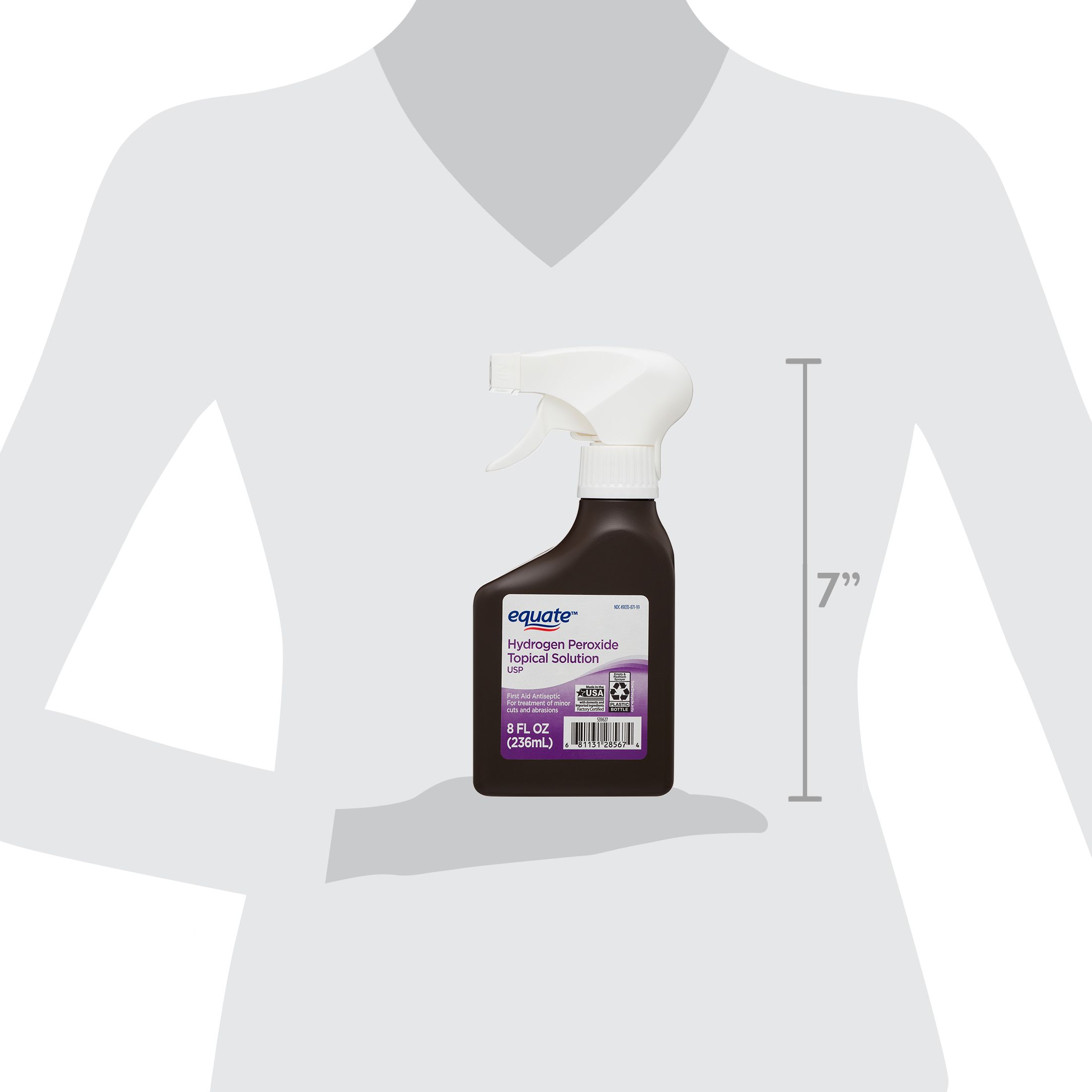 (12 paquete) Equate Solución antiséptica tópica de peróxido de hidrógeno al 3% en aerosol, 8 fl oz 8