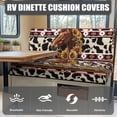 thumbnail image 4 of Qpednta Aztec Cow Horse RV Dinette Cushions Stretch Camper Cushion Covers Furniture Protection for RV Camper Car Bench Seats with 1 Backrest Cover & 1 Bench Cover, 4 of 7