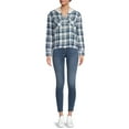 thumbnail image 3 of Time And Tru Women's Crop Hooded Flannel, 3 of 5