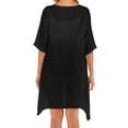 thumbnail image 4 of HBFAGFB Lightweight Cardigans for Women Simple Irregular Short Sleeved Top Versatile Coat Black One Size, 4 of 4