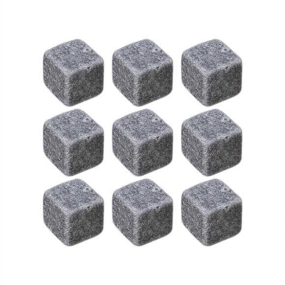 Zootealy Whiskey Stones Set 9 Granite Whiskey Chill Rocks with Wooden Box and Velvet Bag Wine Stones Reusable Wine Chillers