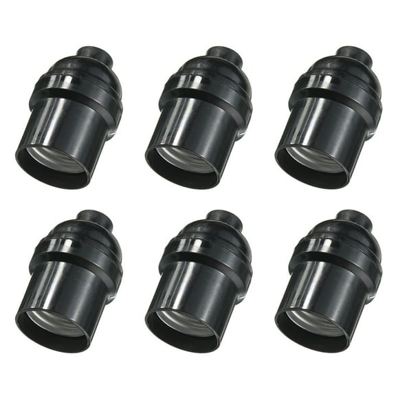 unbranded 6pcs E26/E27 Screw Bulb Base Ceiling Lamp Holder Bulb Adapter Chandelier Accessories (Black)