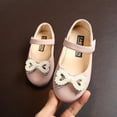 thumbnail image 2 of Baozhu Children Girls Leather Shoes Fashion Princess Style Pearl Bow Solid Design Flat Dance Shoe Spring Autumn Leather Shoes, 2 of 6