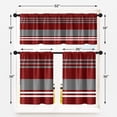 thumbnail image 6 of Red Grey Kitchen Curtains Stripes Window Curtains Valance and Tier Set, Geometric Art Rod Pocket Short Tier Curtain, Modern Abstract Small Cafe Curtains for Kitchen Decor, 6 of 6