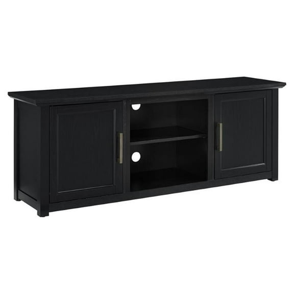 Bowery Hill Wood Low Profile TV Stand for TVs up to 65" in Black