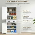 thumbnail image 4 of Yardi Yarda 72.5" Kitchen Cabinet with 4 Doors and Drawer, Pantry Storage Cabinet, Freestanding Food Pantry Cabinet for Indoor, White, 4 of 7