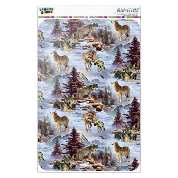 Wolf Pack Baby Wolves Snow Mountains Pattern Home Business Office Sign