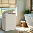 thumbnail image 5 of LEDREM 2-Compartment Laundry Hamper with Removable Inner Bags, 44.9 Gal Capacity, Foldable & Easy Assembly, Dust-Proof Lid, Handles for Portability, Cappuccino Beige, 5 of 5