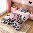 thumbnail image 2 of meiyoeat Billiards Lucky 8 Twin Comforter Sets for Girls, Bow Pearl Pink Leopard Print Bedding Set, Pink Reversible, 2 Pieces, 1 Comforter and 1 Pillowcase, 2 of 6