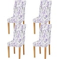 thumbnail image 2 of Purple Floral Lavender Dining Room Chair Covers Chair Slipcovers Seat Protector Removable Washable Chair Cover For Home Kitchen Restaurant Hotel 4pcs, 2 of 6