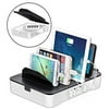 Okra 6-Port USB 2-in-1 Charging Station + Removable Hub Universal Desktop Tablet & Smartphone Multi-Device Hub Charging Dock for iPhone, iPad, Galaxy, Tablets (White)