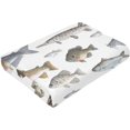 thumbnail image 6 of Best Flannel Throw Blanket, Watercolor Few Freshwater Fish Cartilaginous Fish Marine Life Blankets for All Seasons, Quality Air Conditioning Blanket 60\\, 6 of 6