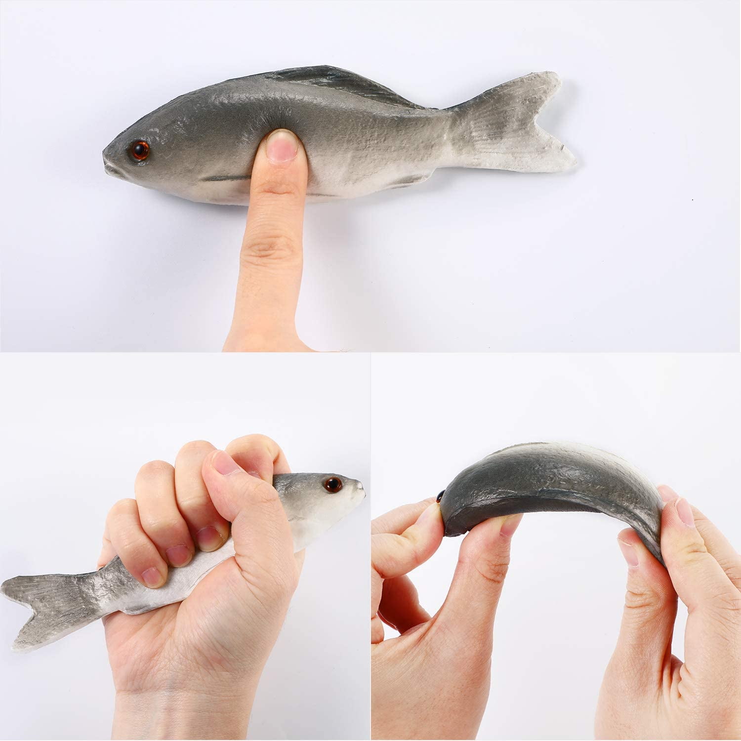 020-2 HT 3PCS Simulated Fish Artificial Fish Model Lifelike Fake Fish for Home Party Market Display Kids Toy Kitchen Decoration Photography Props 