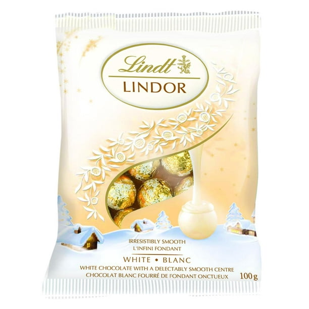 Mini-boules de chocolat blanc LINDOR de Lindt – Sachet (100 g