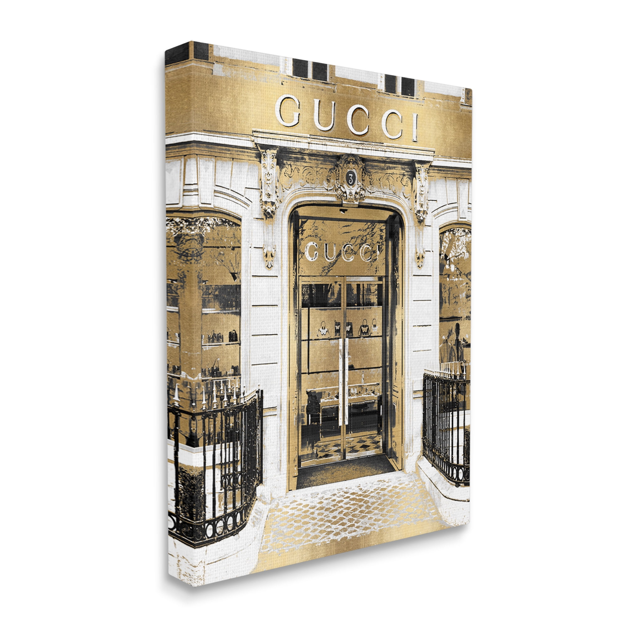 Stupell Industries Downtown Glam Designer Fashion Accessories Shop Architecture Canvas Wall Art, 36 x 48, Design by Madeline Blake