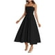 thumbnail image 2 of mfyjkho Vestidos de verano para mujer, Vestido plisado liso de moda para mujer, cuello redondo, sin mangas, informal, cómodo, para toda ocasión. Vestidos de fiesta para mujer l, 2 of 7