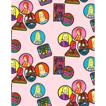 Barbie Travel Patches Removable Vinyl Wallpaper, Pink