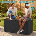thumbnail image 3 of MINDYES 120 Gallon Diamond Deck Box, Geometric Texture Outdoor Storage for Patio Cushions, Pool Floats & Garden Tools, Black, 3 of 8