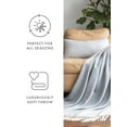 thumbnail image 6 of Comfort Canopy - Ultra Soft Duskblue Herringbone Throw Blanket with Fringed Edges - Made from 100% Acrylic for Ultimate Softness, 6 of 9