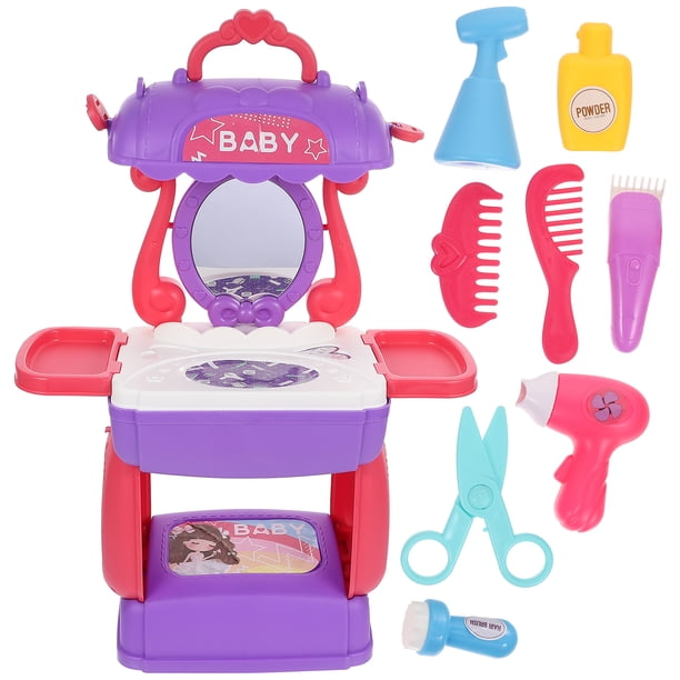 KAKOWELY 1 juego de simulación de belleza para niños, kit de peluquería, juguetes de simulación